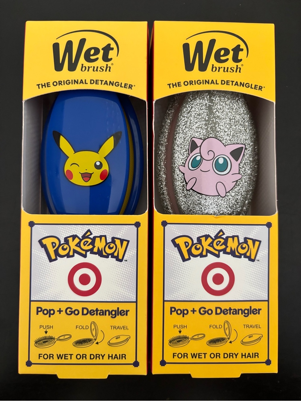 TARGET X POKEMON Wet Brush Pokémon Pop & Go Detangler Pikachu & Jigglypuff